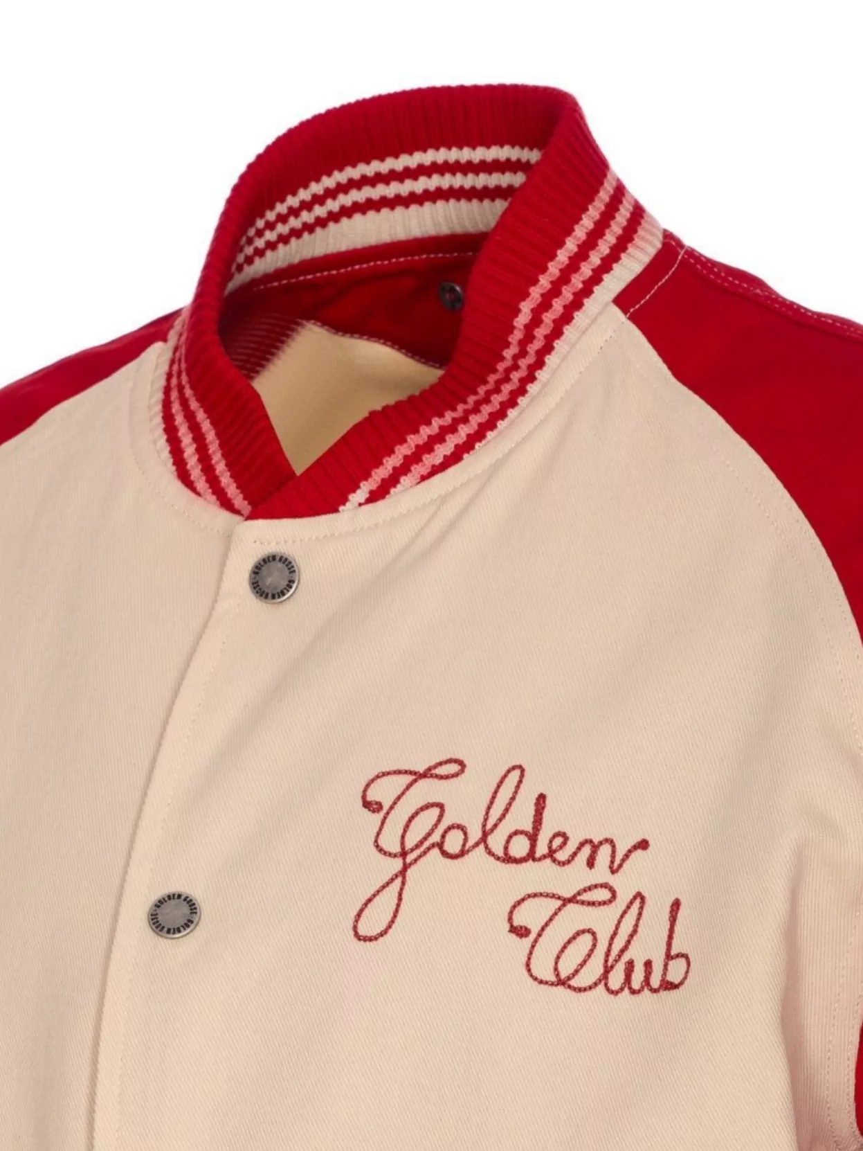 Golden Goose Nic Cotton Jacket With Maxi Golden Club Embroidery