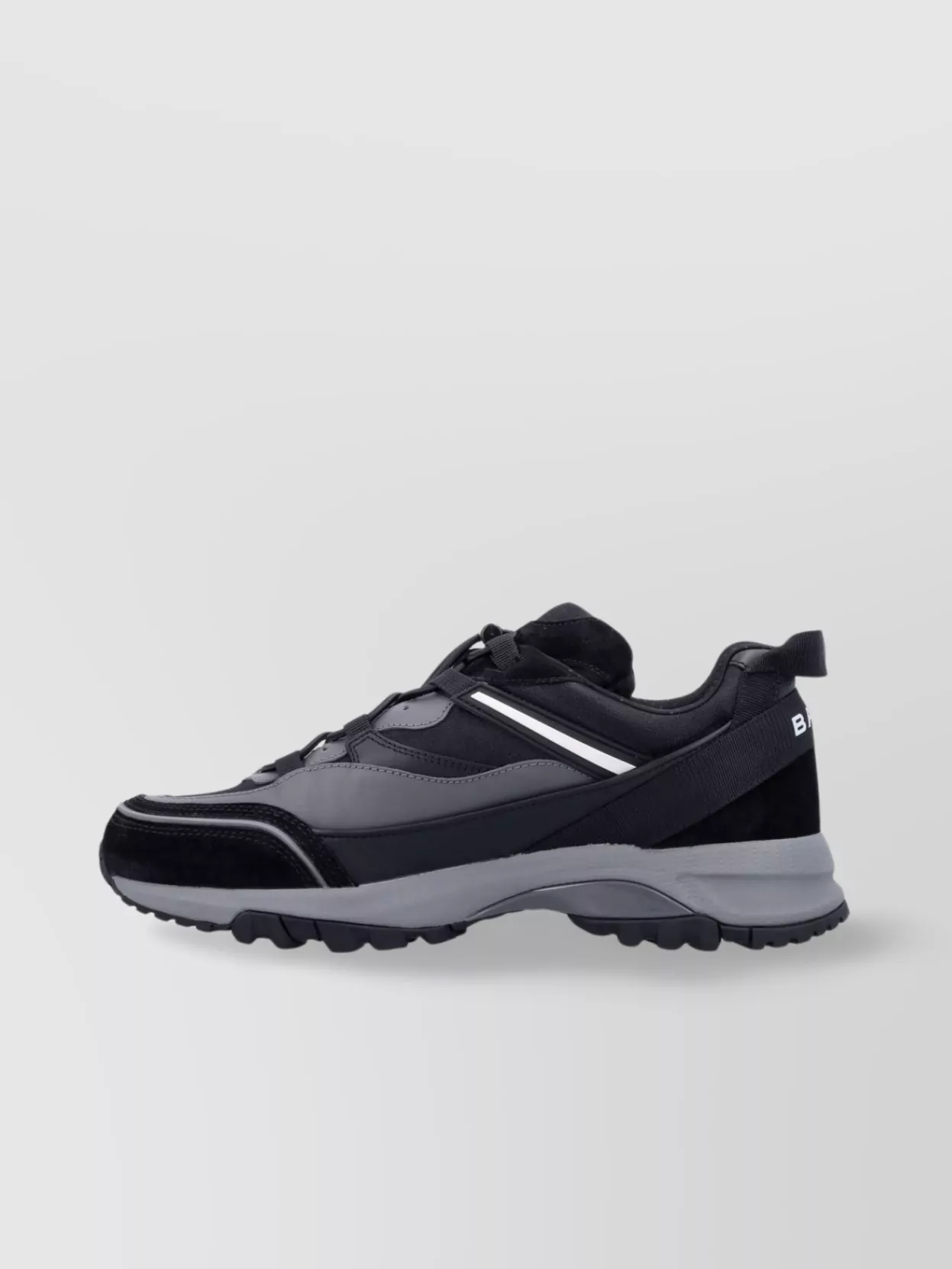Bally Stitched Leather Sneakers Featuring Reflective Accents