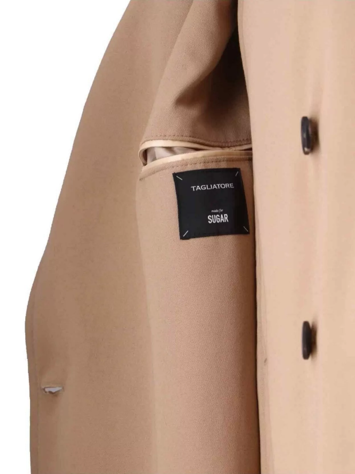 Tagliatore Double-breasted Beige Cotton Trench Coat With Adjustable Belt In Brown