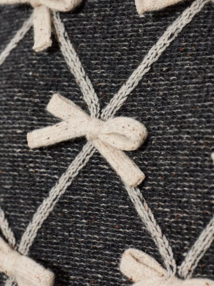 Moschino Silk Wool Diamond Knit Bow Sweater