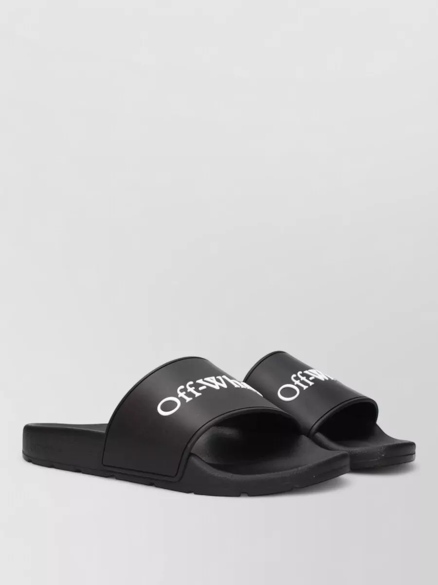 Off-White Logo-Print Cotton Slide Sandals