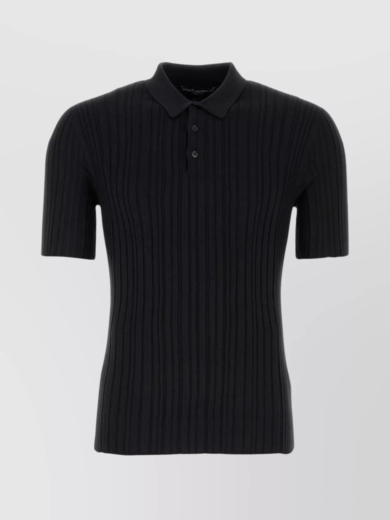 Shop Dolce & Gabbana Silk Blend Polo Shirt With Ribbed Texture