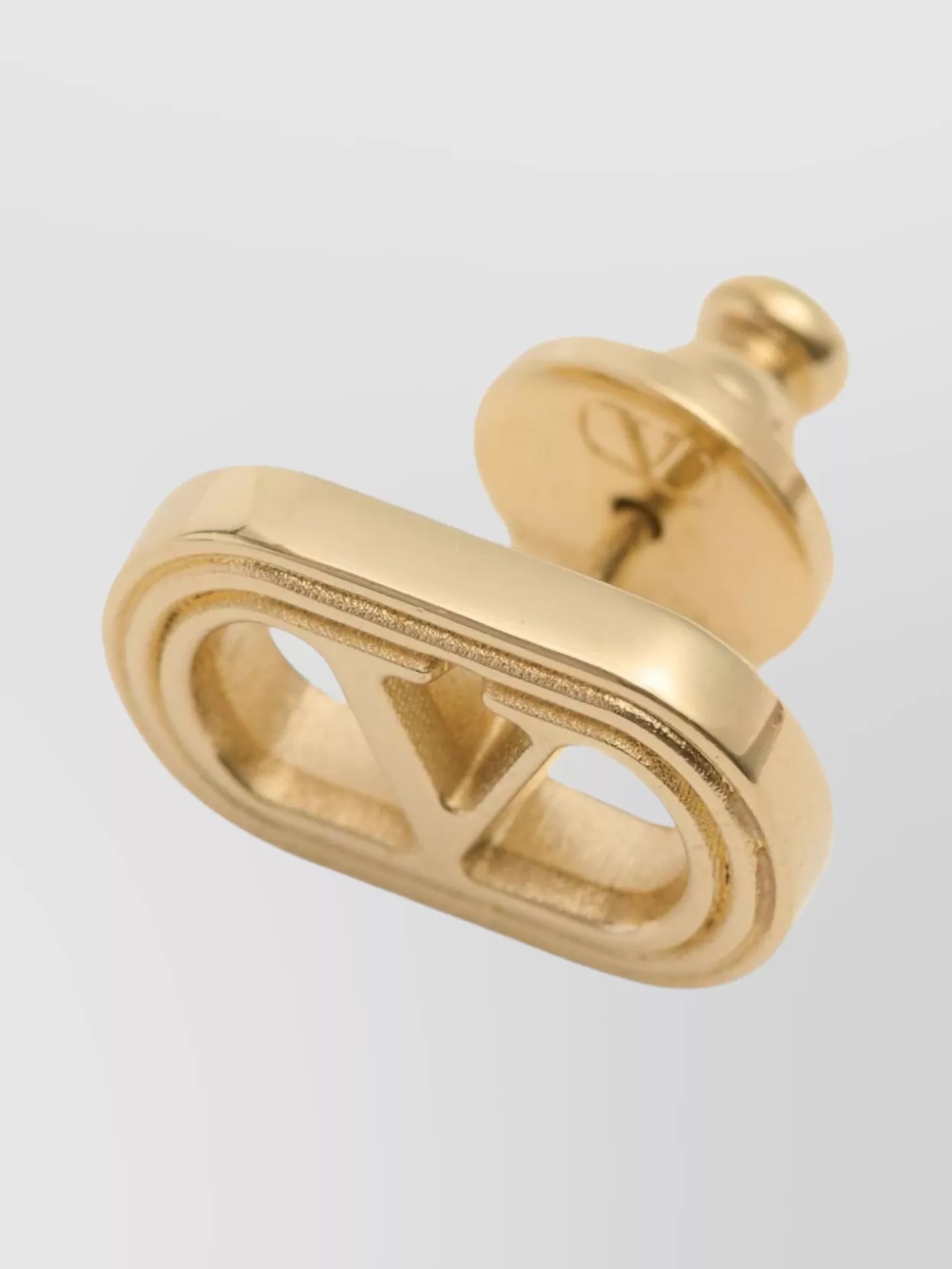 Valentino Garavani Logo Pierced Earrings In Gold-Tone Bronze