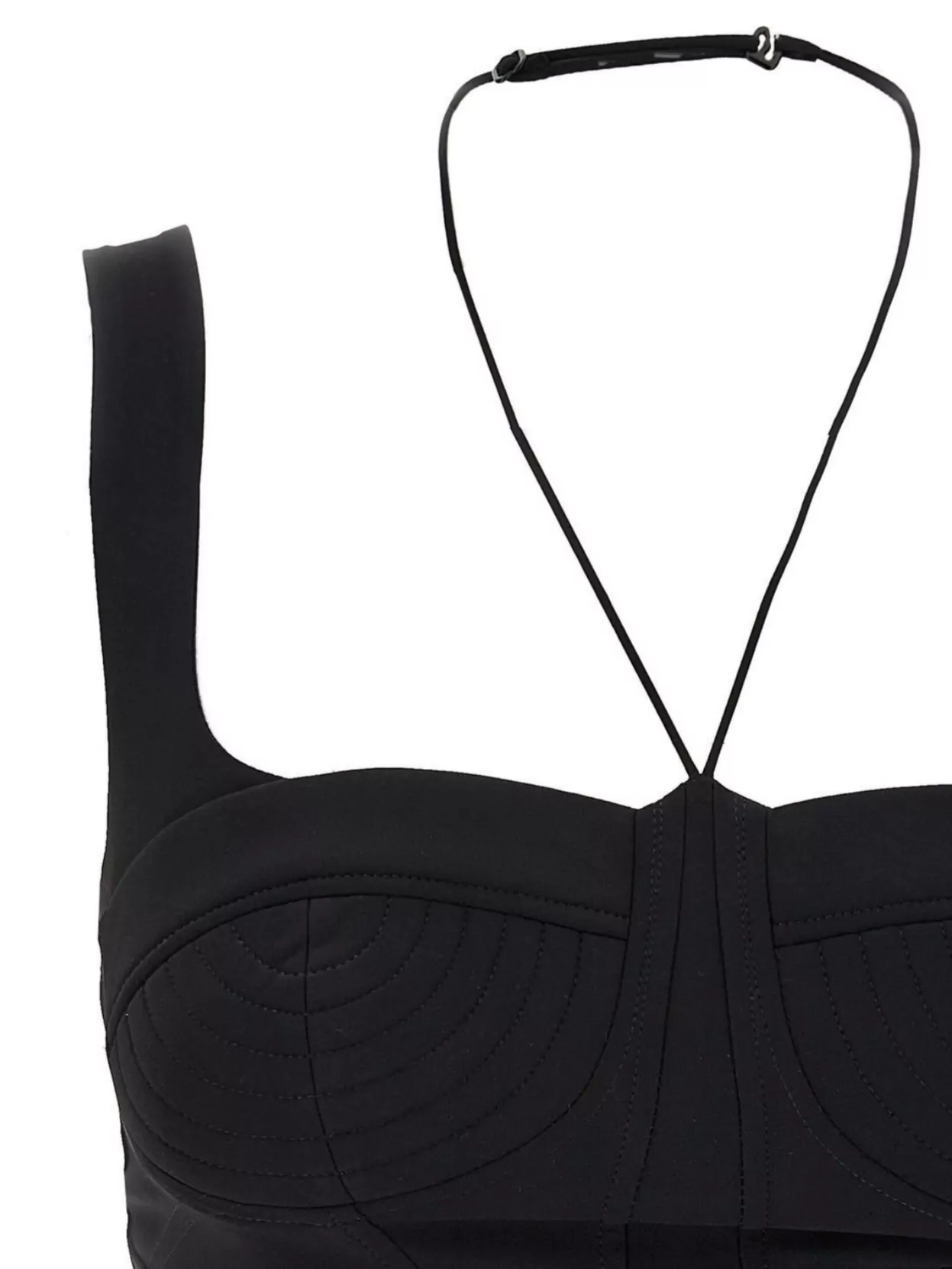 Shop Nensi Dojaka Halter Strap Cropped Top With Structured Cups