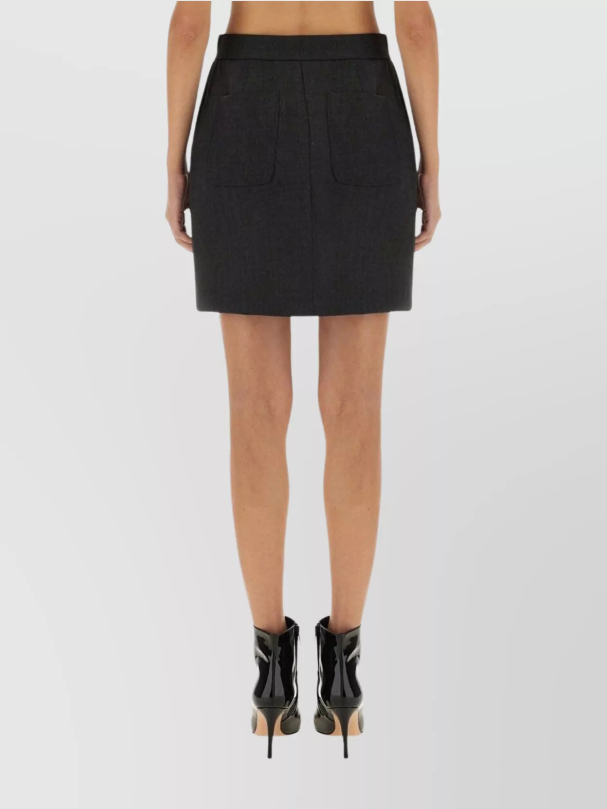 Max Mara High Waist Regular Fit Skirt With Pockets In Black
