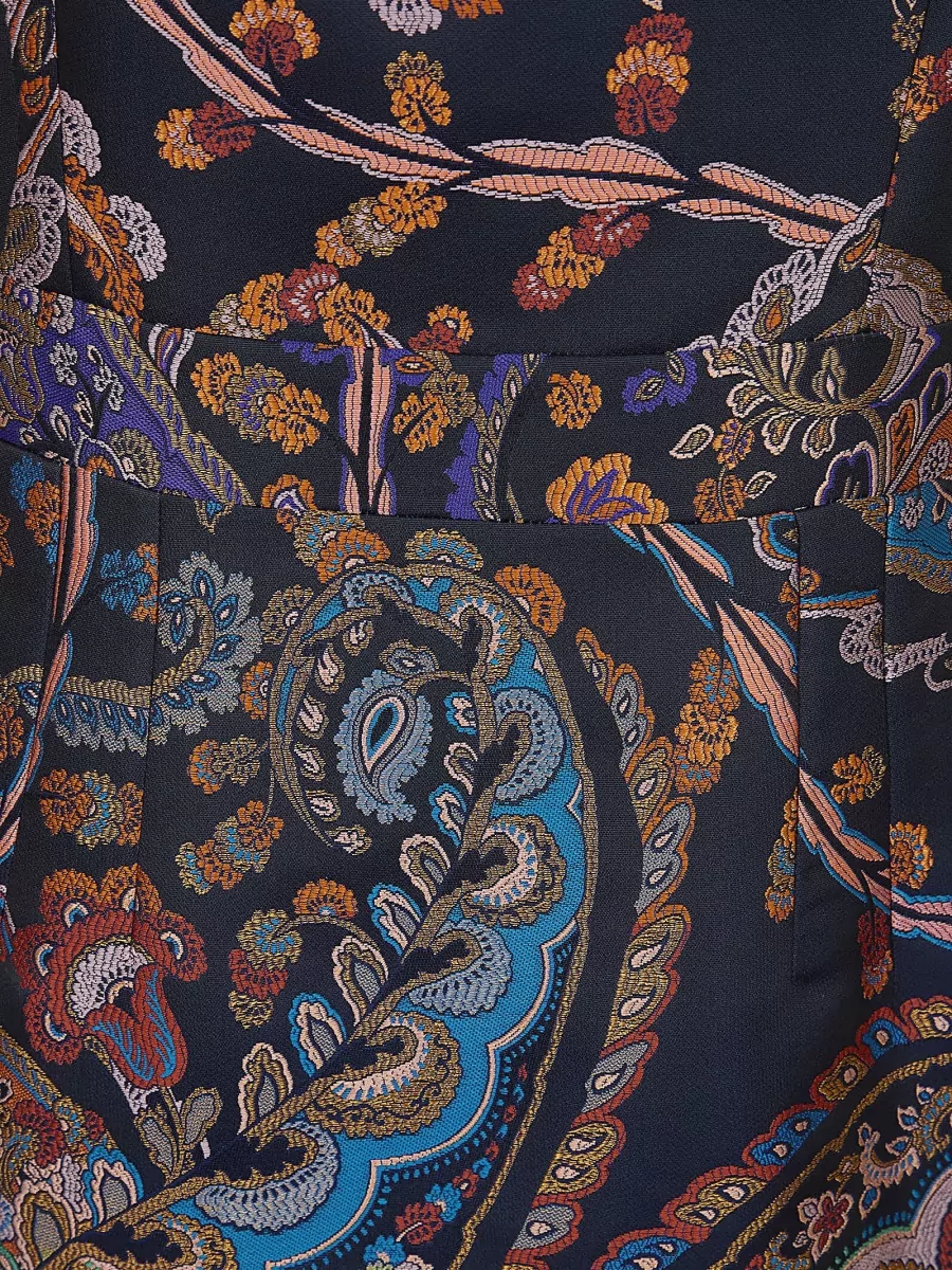 Etro Square-Neck Midi Sheath Dress