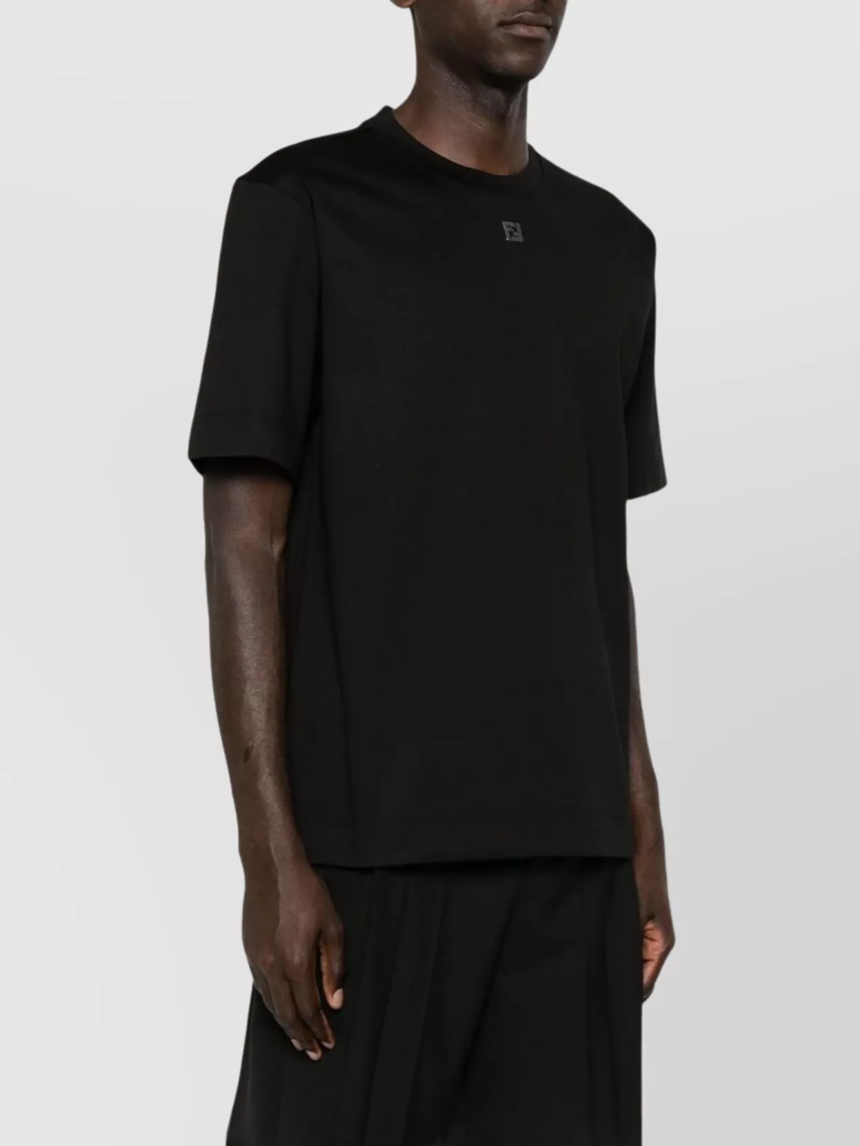 Fendi Crew Neck Cotton Jersey T-Shirt