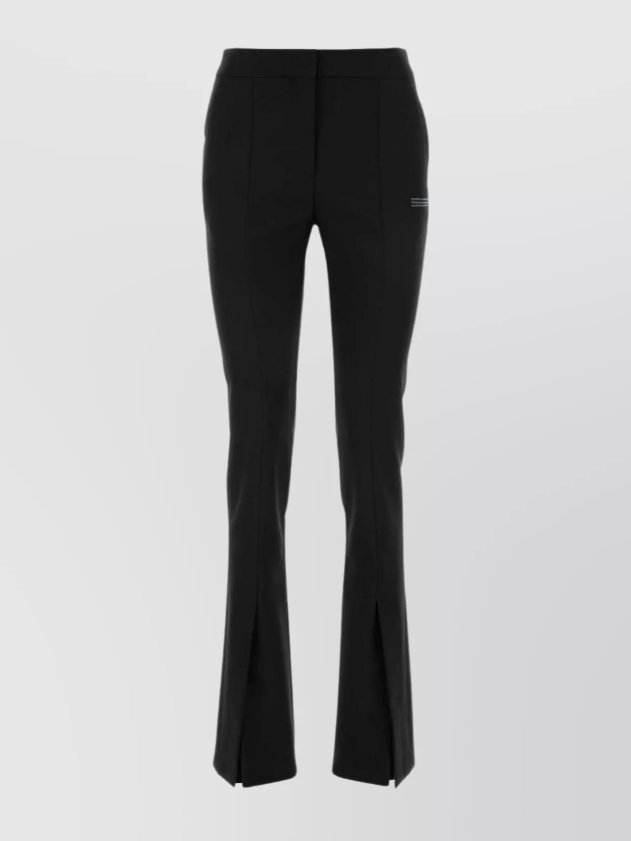 Shop Off-white Polyester Flared Leg Pant In Black