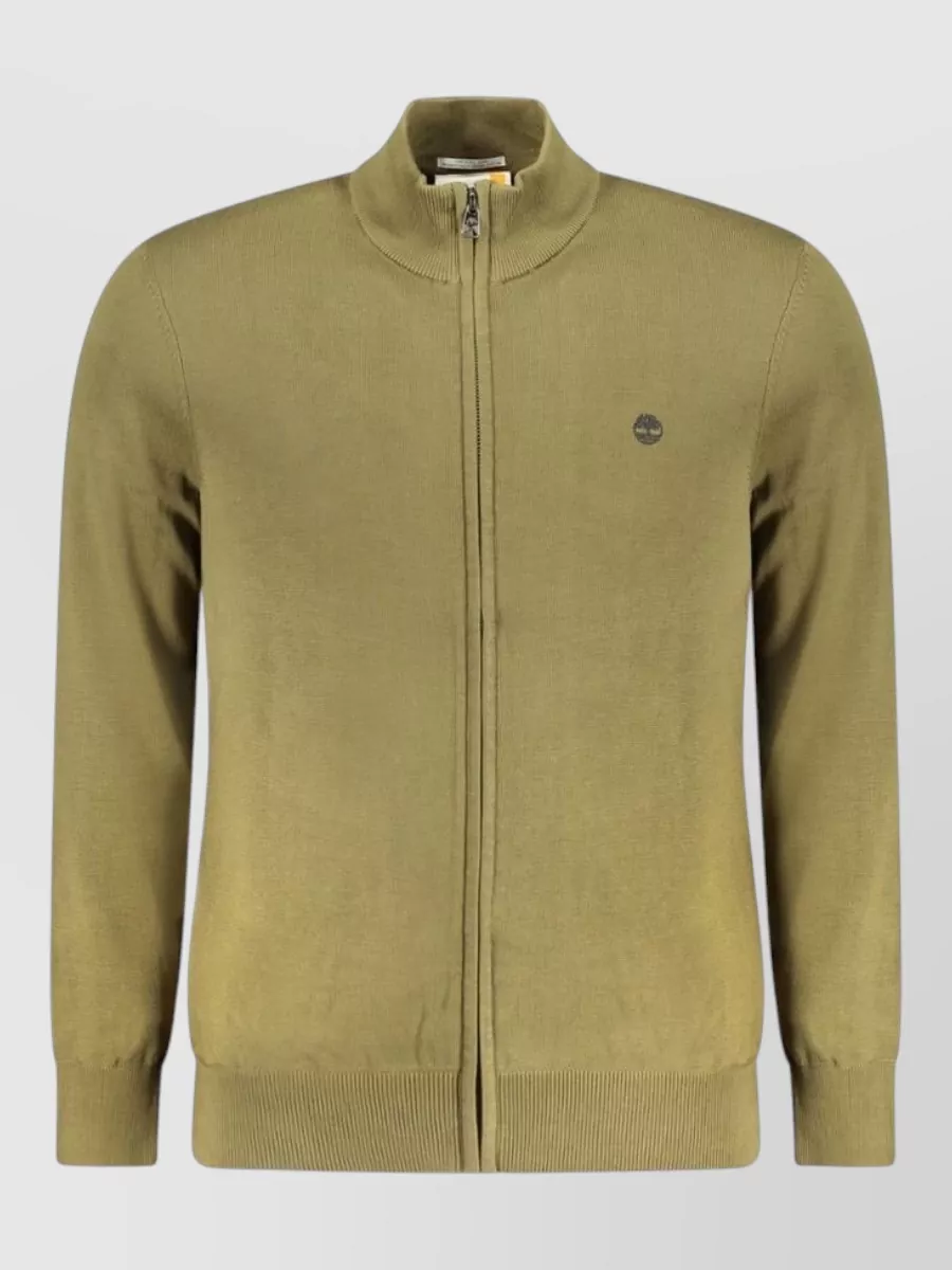 Timberland cotton high-neck zip-up cardigan