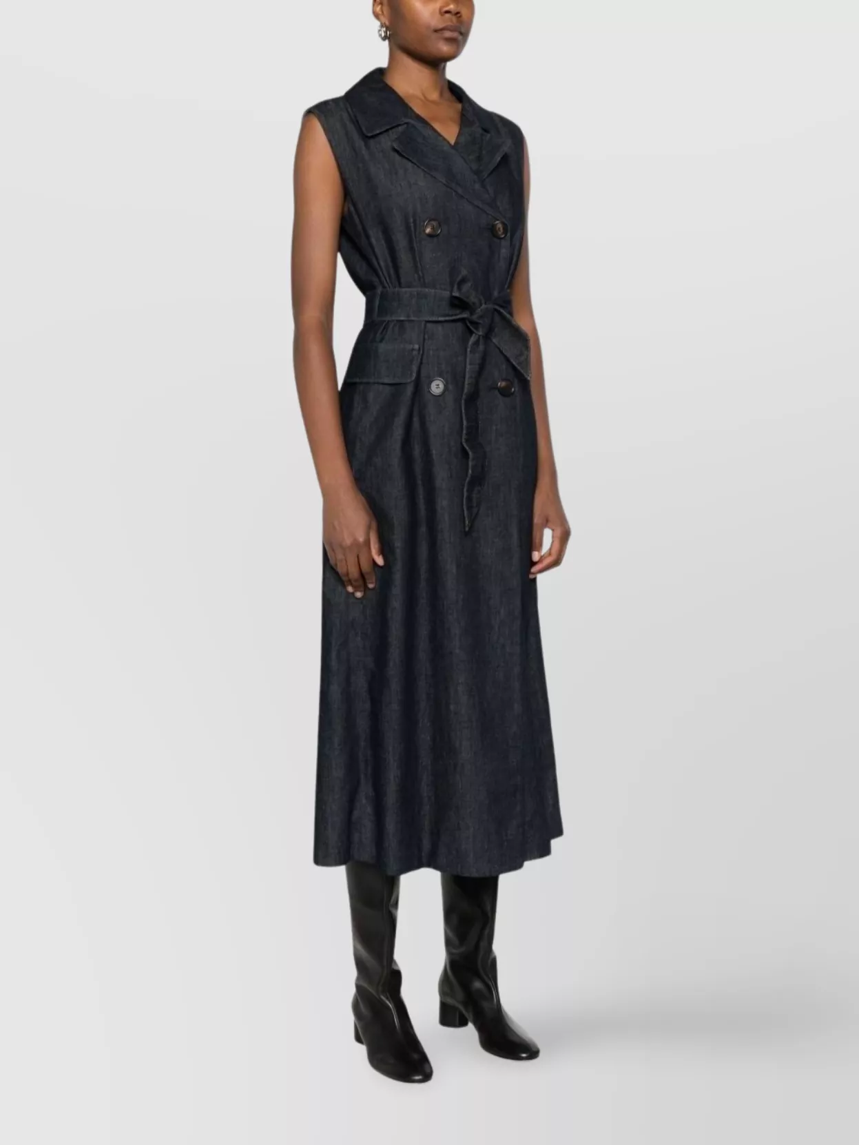 S Max Mara Sleeveless Double Breasted Dress Belt