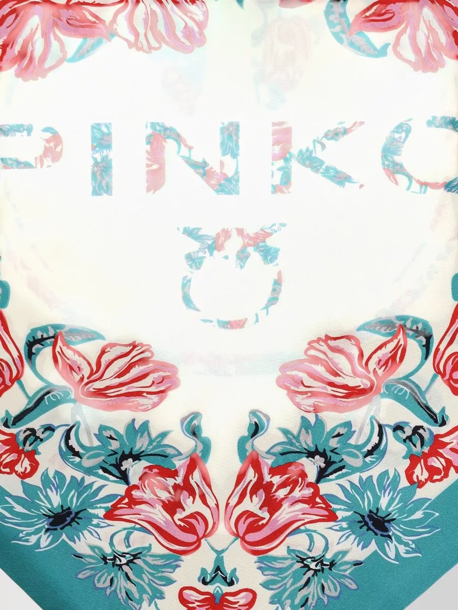 Pinko Silk Logo-Print Triangle Scarf
