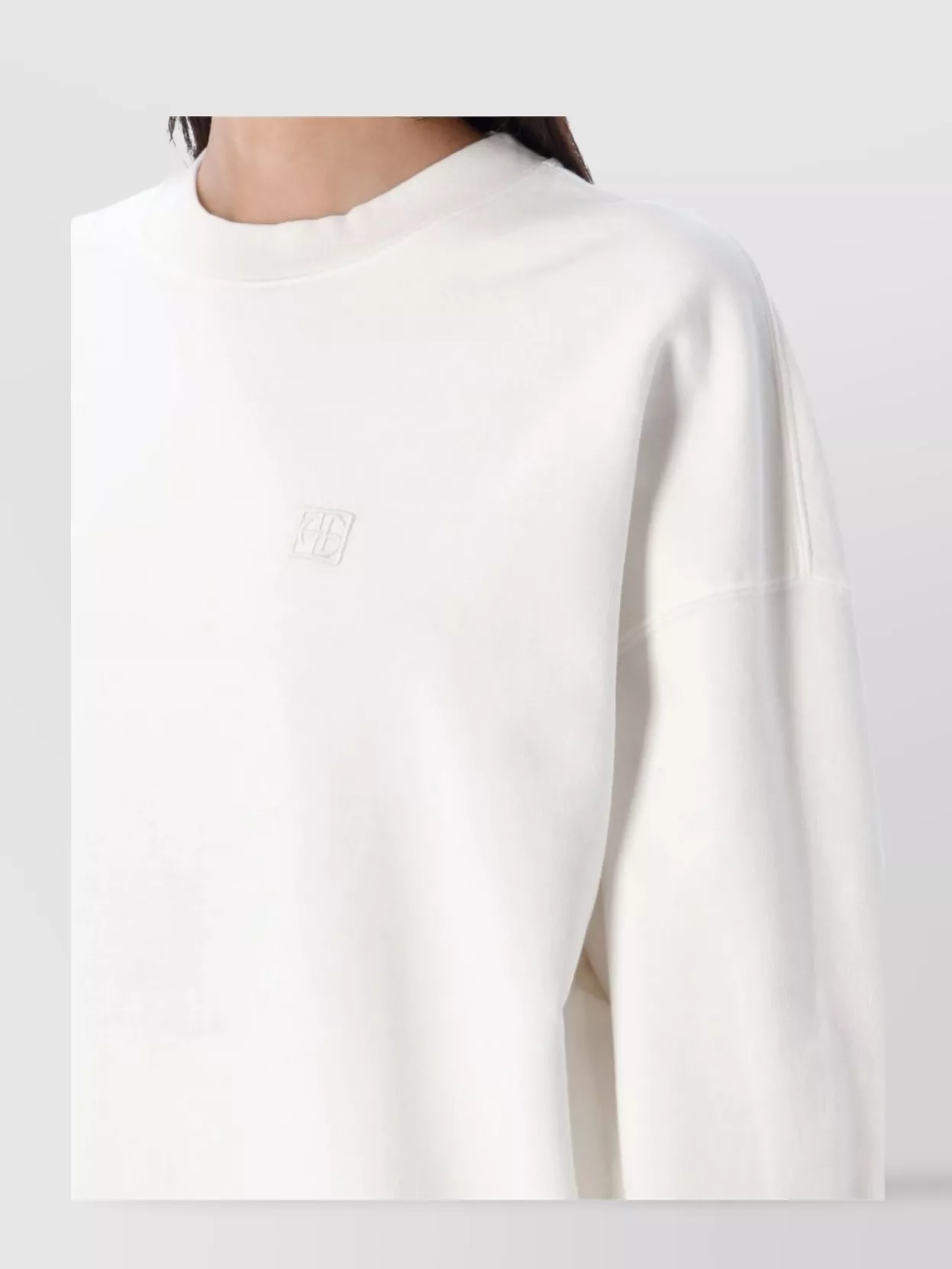 Anine Bing Monogram Fleece Dropped Shoulders Ribbed Cuffs