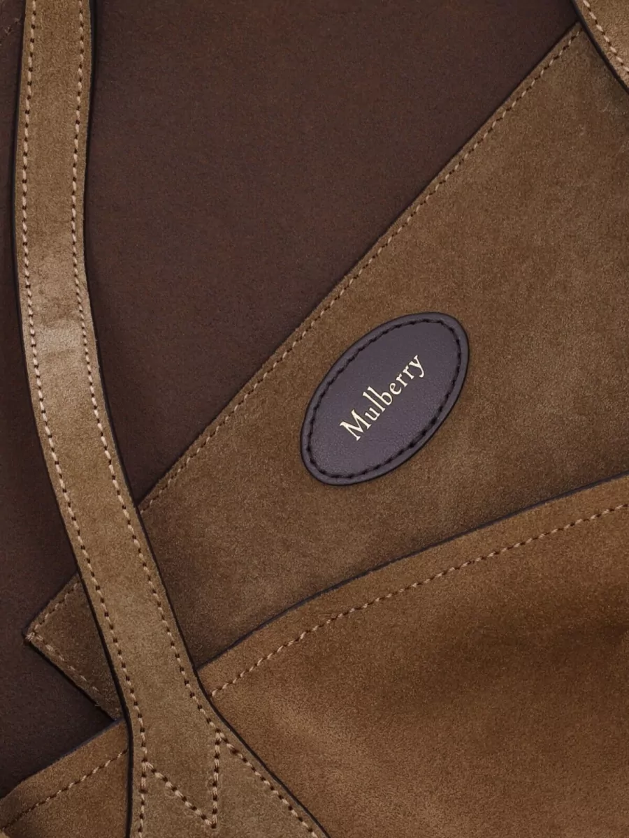 Mulberry Tote Bag Dual Handles Rectangular Suede