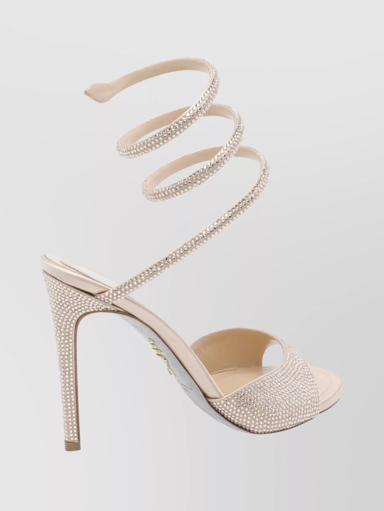 Rene Caovilla Heeled Sandals With Crystal Ankle Strap