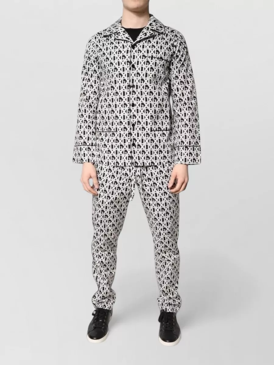 Dolce&Gabbana cotton logo print pajama set