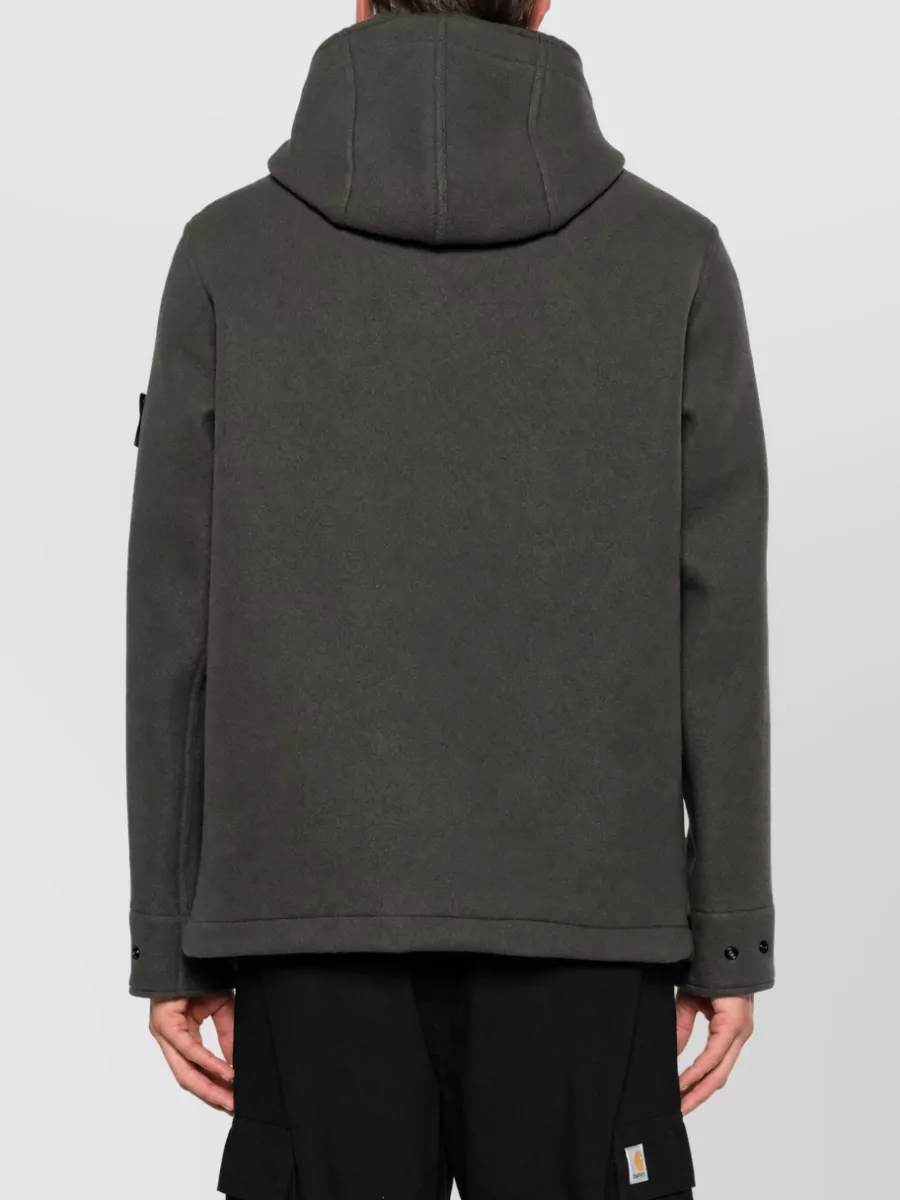 Stone Island Cashmere Wool Hooded Coat