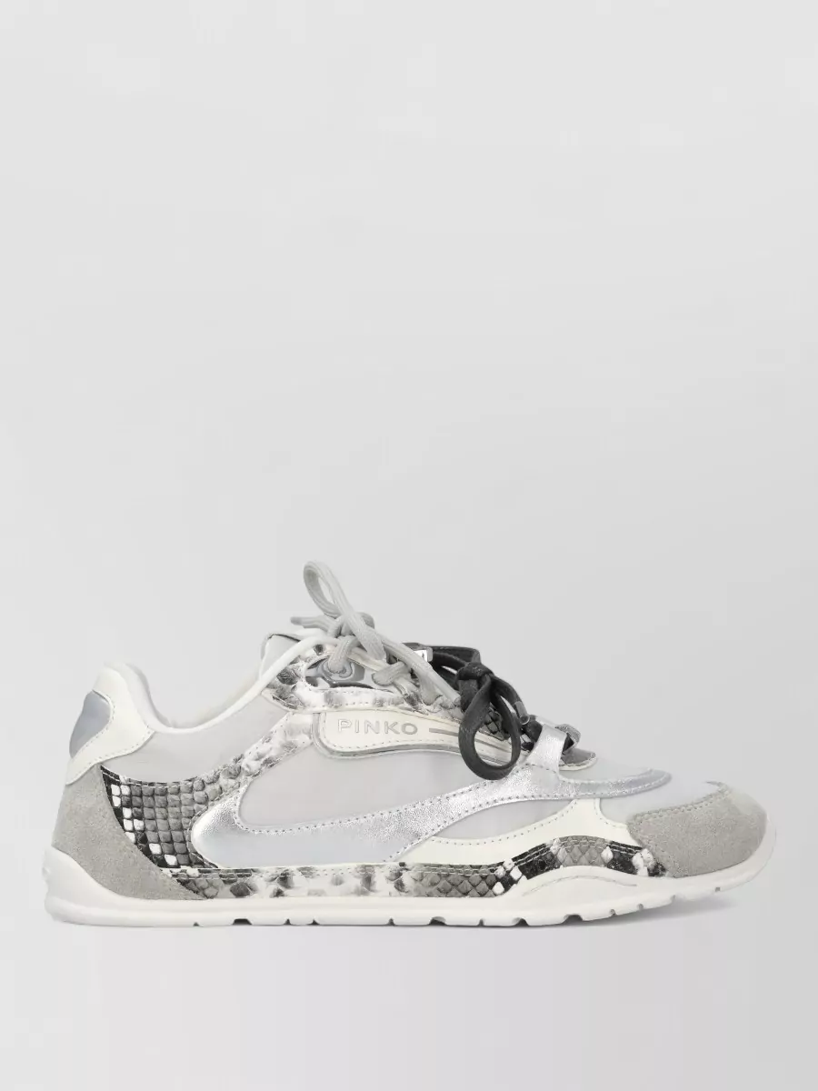 Pinko Yulia Sneakers Textured Panels Contrast Laces