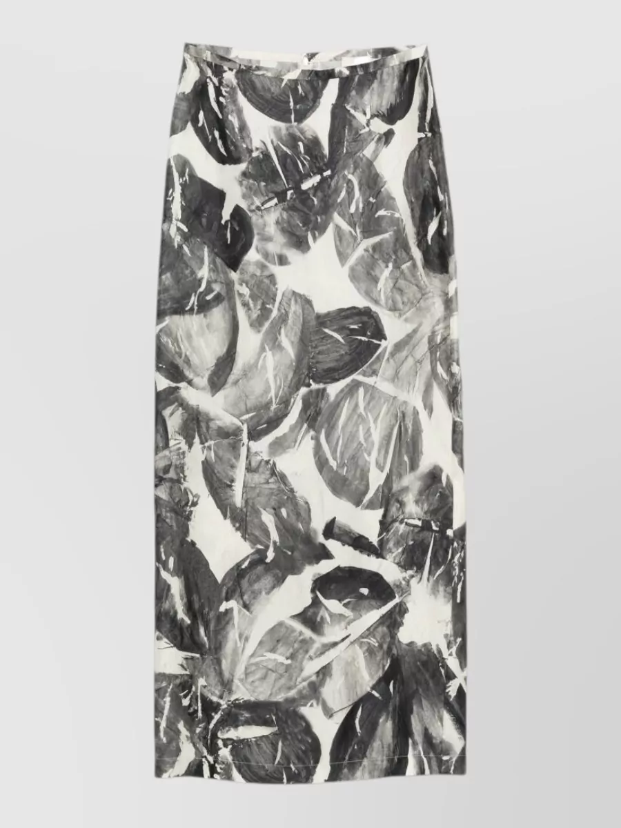 Alysi silk printed midi skirt