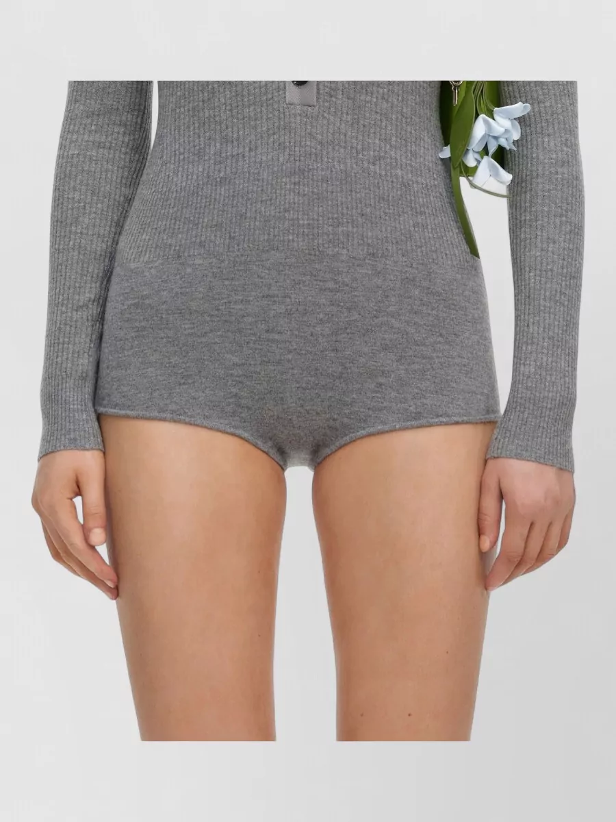 Self-Portrait Knitted Wool Fitted Crew Neck Bodysuit