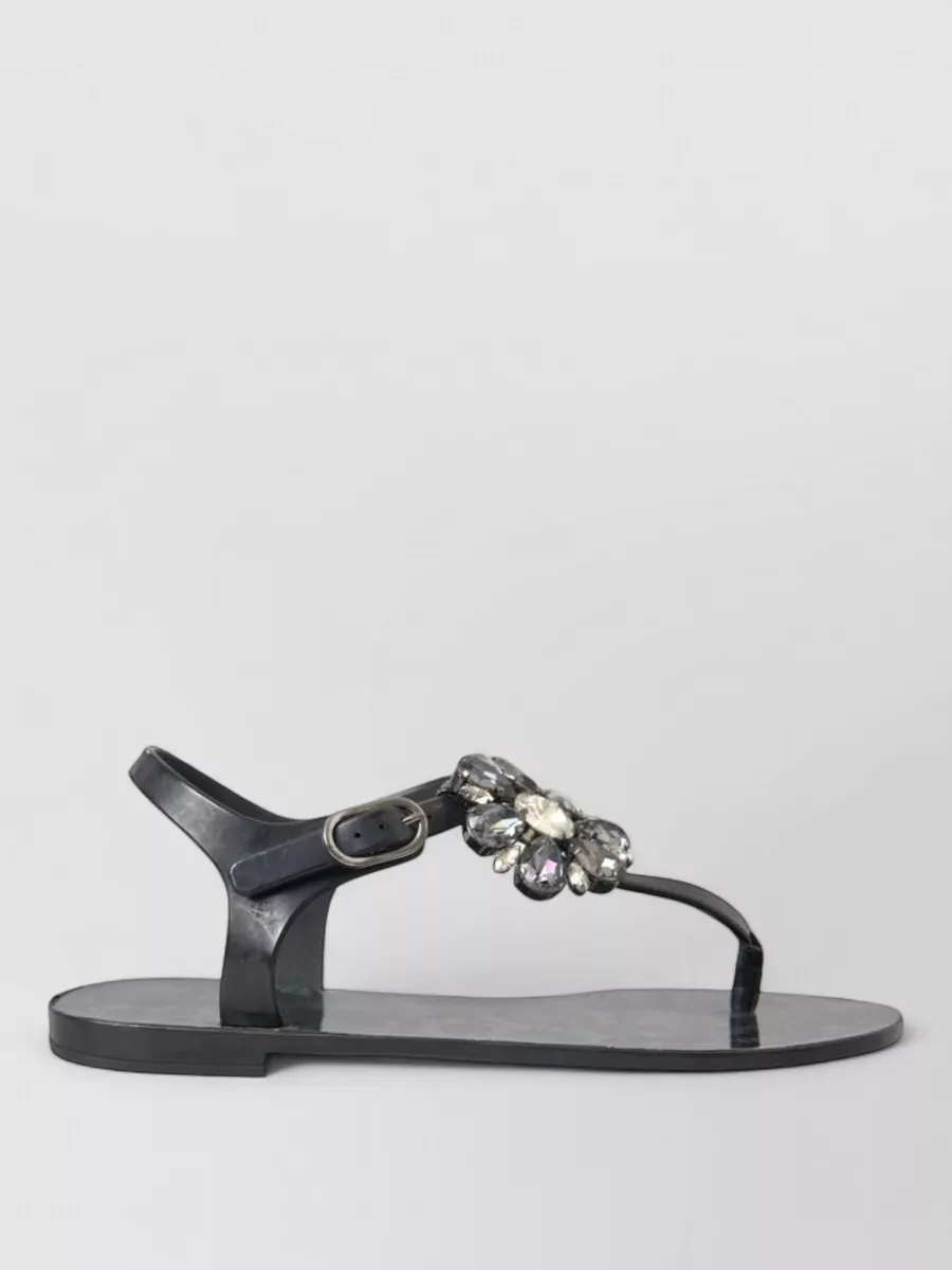 Dolce&Gabbana Crystal Embellished Rubber Slides