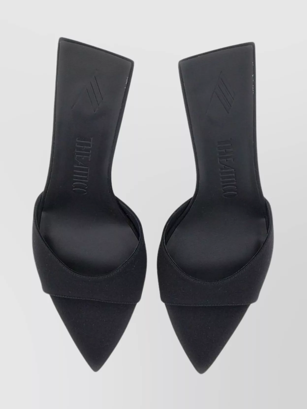 The Attico Pyramid Heel Satin Mules