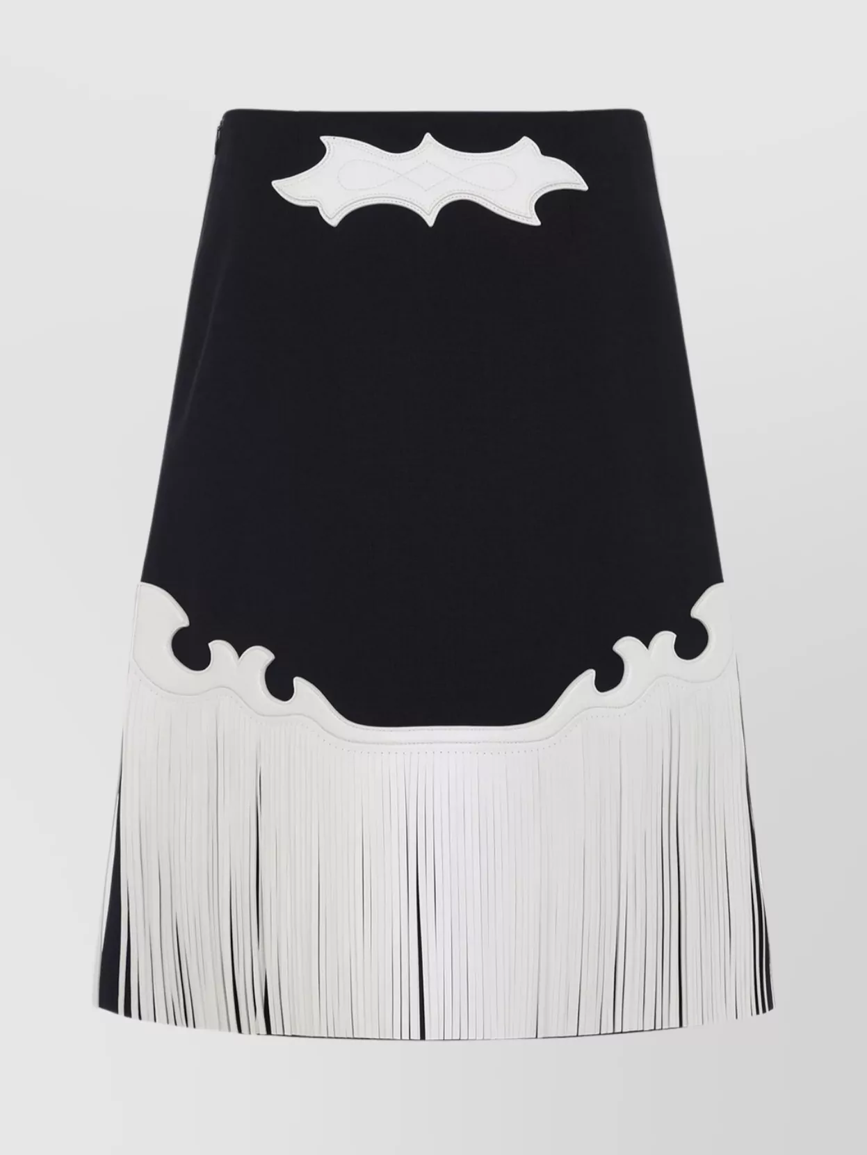 Prada Wool And Leather Midi Skirt