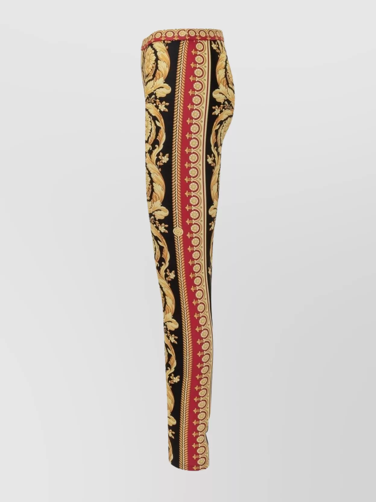 Versace Leggings Baroque Stripe Elastic Waistband In Multi