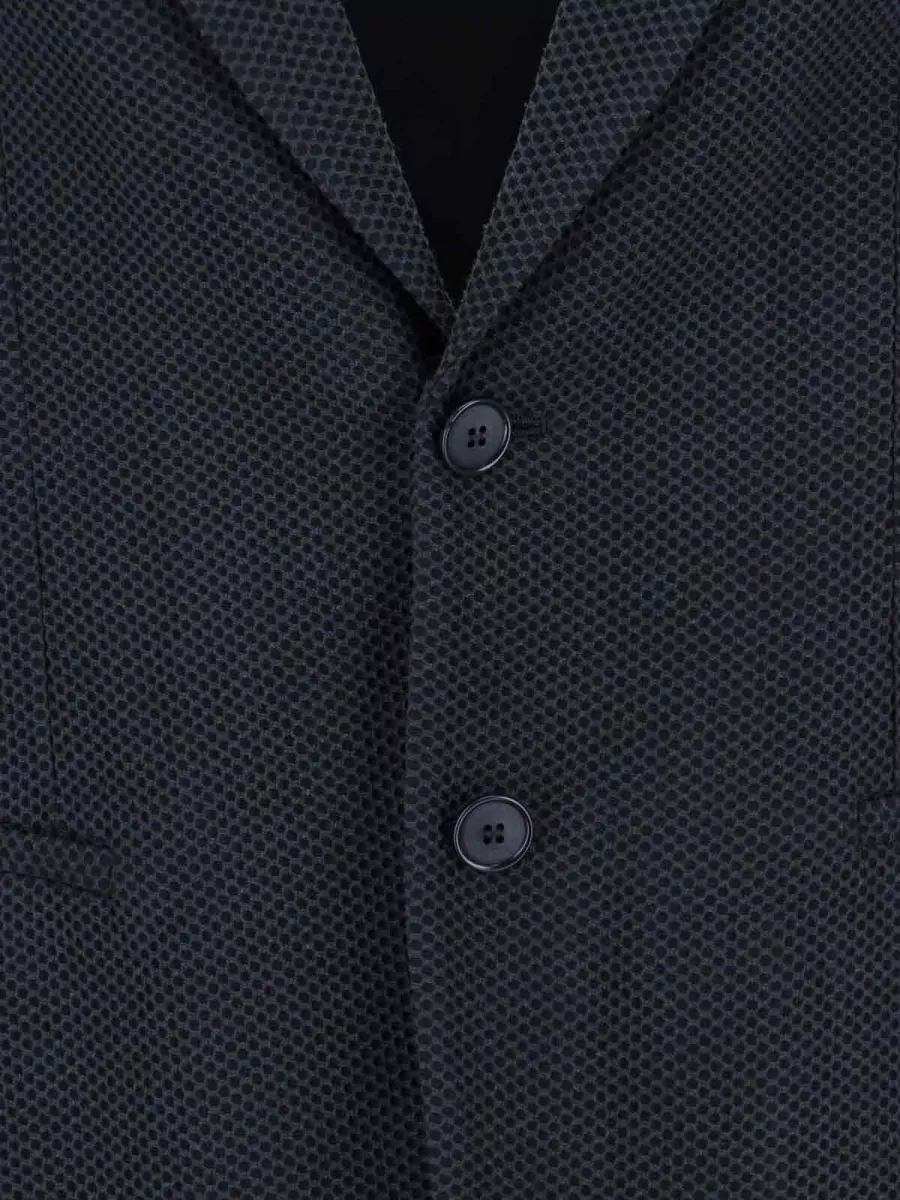 Giorgio Armani Single Breasted Blazer Textured Fabric Notch Lapel