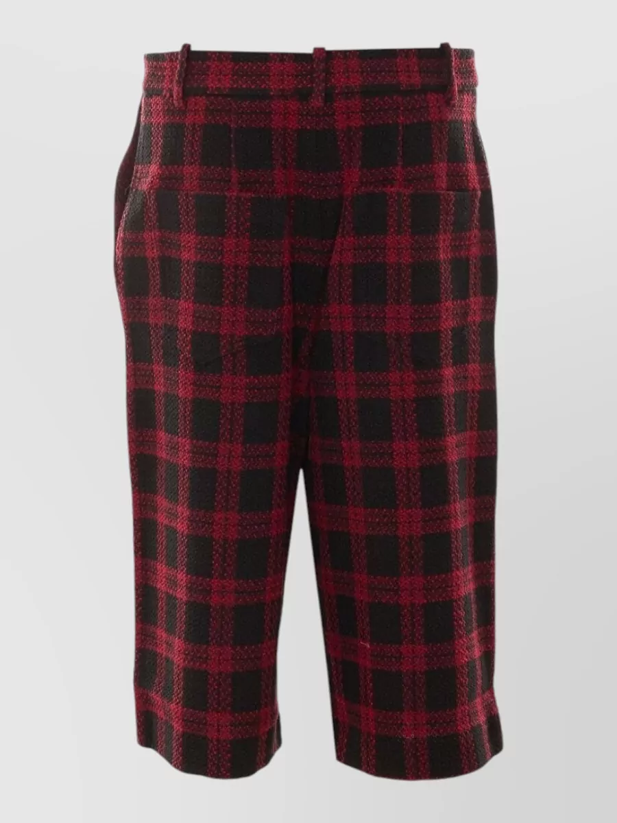 Pinko checked tweed knee-length shorts
