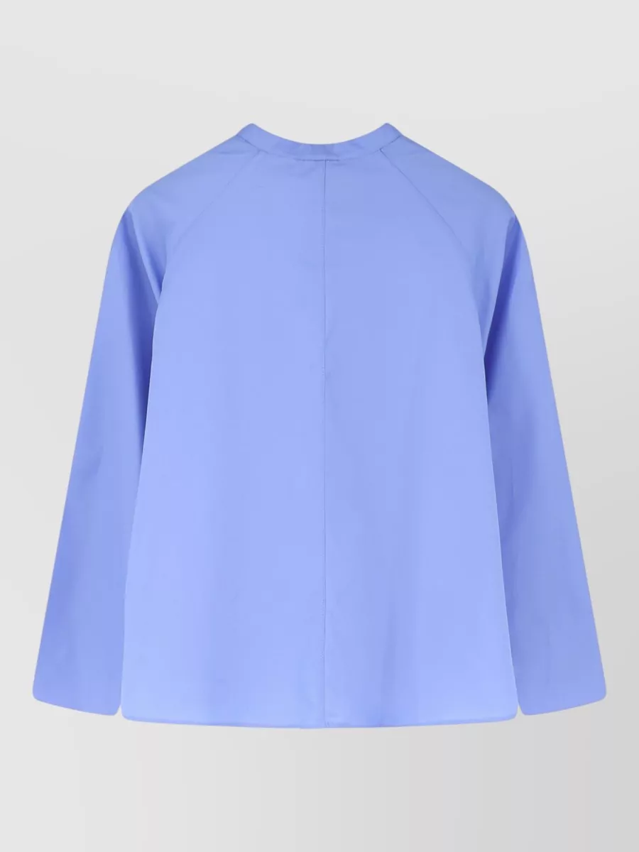 Aspesi Cropped Long-Sleeve Cotton Blouse