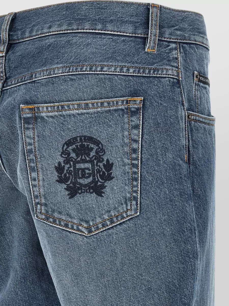Dolce&Gabbana Jeans Heraldic Embroidery Belt Loops Design