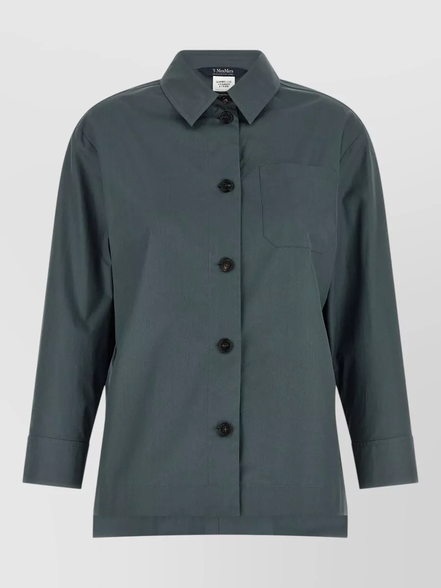 S Max Mara cotton asymmetric long-sleeve shirt