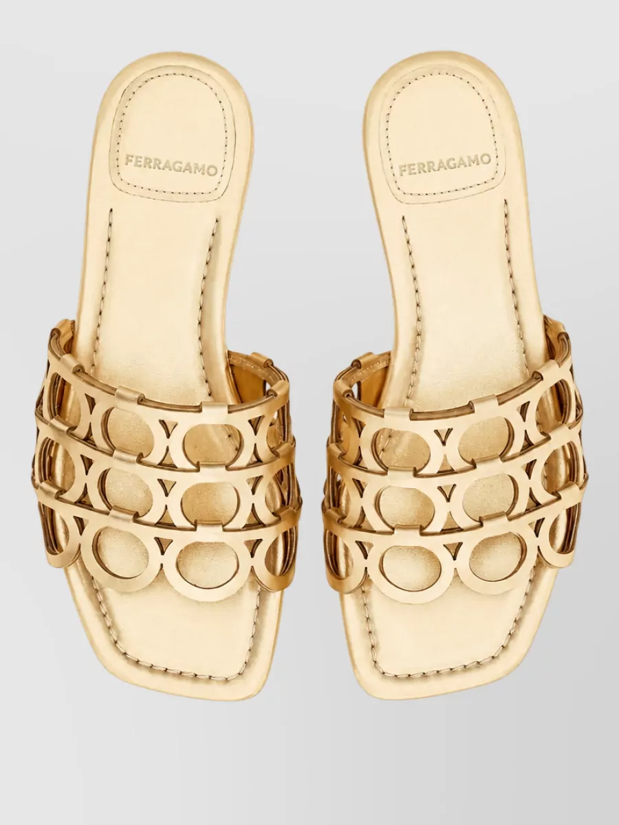 Ferragamo Leather Flat Sandals