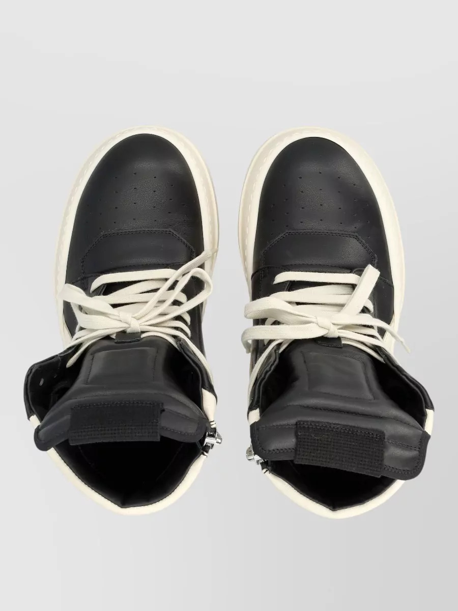 Rick Owens Leather High-Top Sneakers