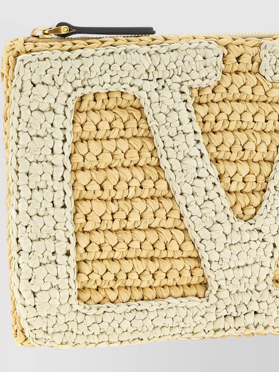 Valentino Garavani Vivasuperstar Crochet Woven Clutch Bag