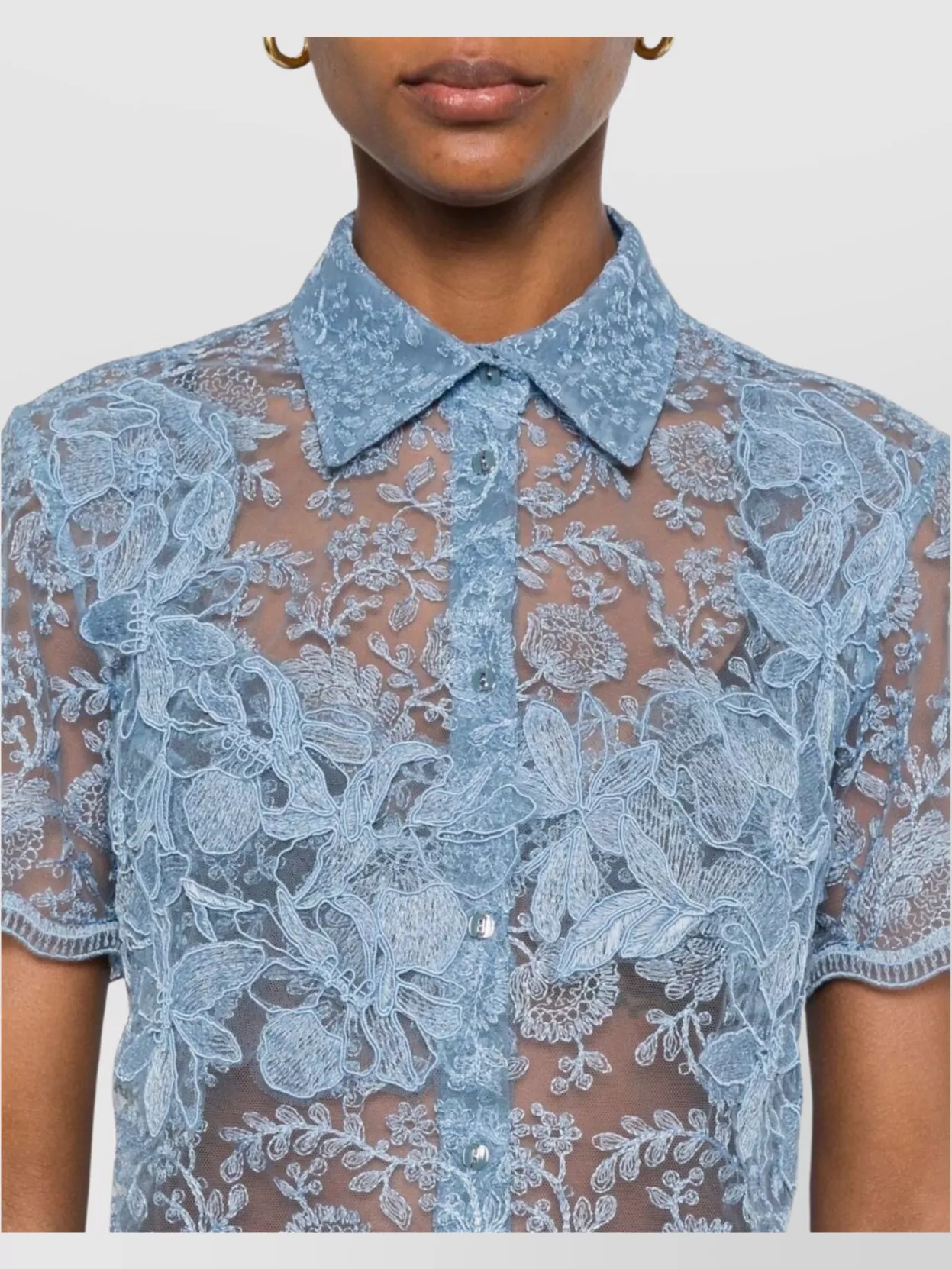 Ermanno Scervino Casual Lace Tops Floral Embroidery