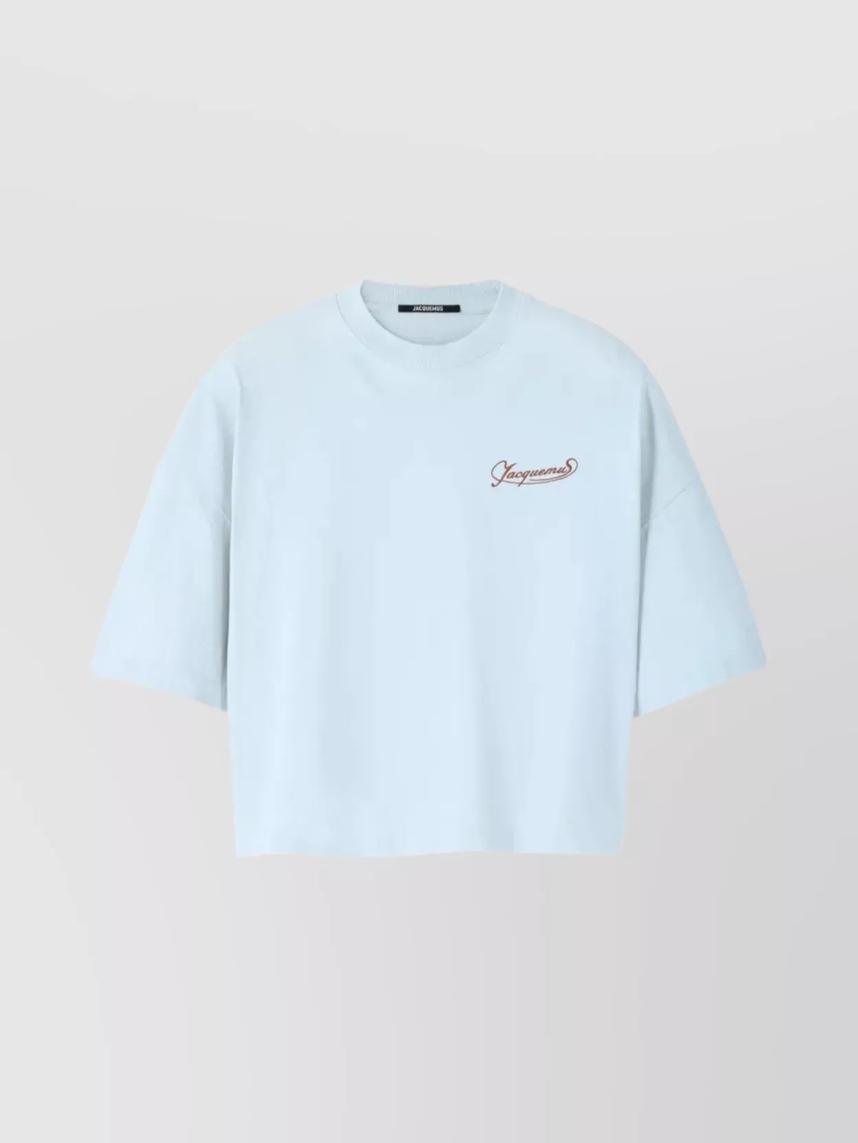 Jacquemus Le T-shirt Corto Logo-embroidered Cotton T-shirt In Blue