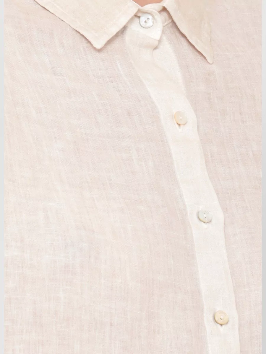 120% Lino Linen Lounge Shirt Long Sleeves Relaxed