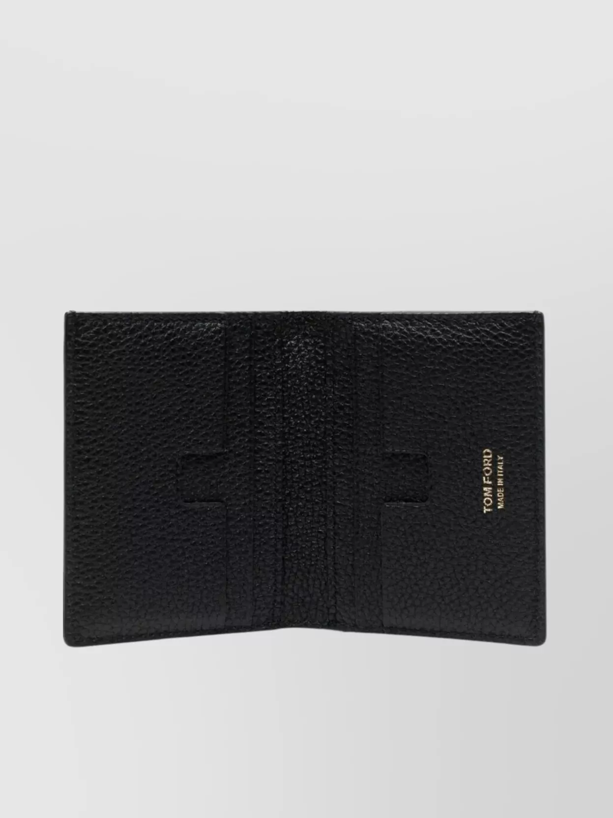 Tom Ford Textured Bi-fold Leather Wallet In Black