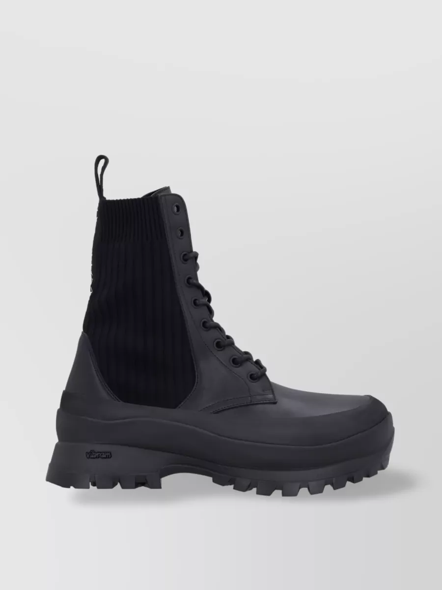 Shop Stella Mccartney Trace Elasticated Side Panel Combat Boots In Black