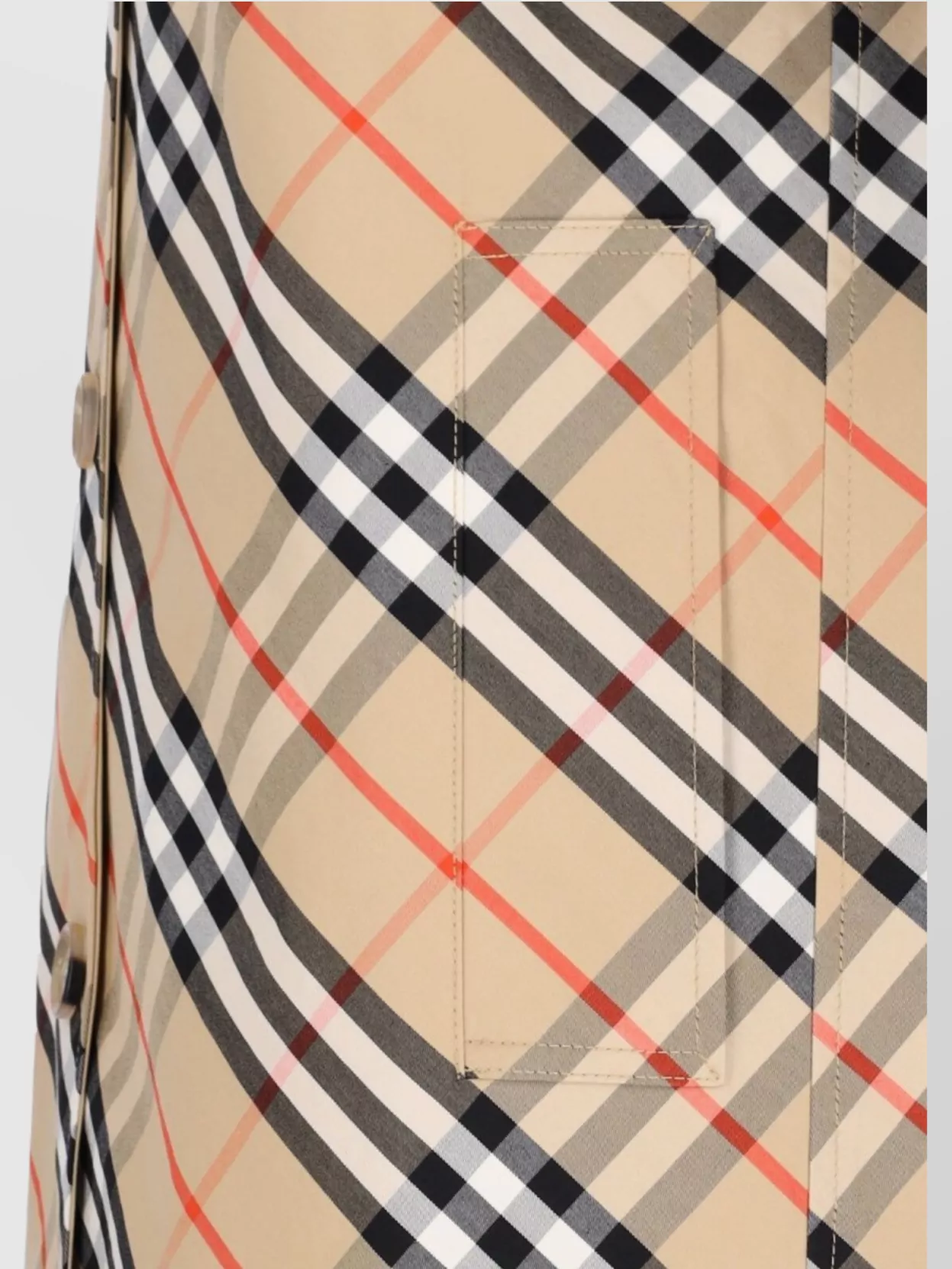 BURBERRY LONG CHECK PATTERN COLLARED NECK JACKET