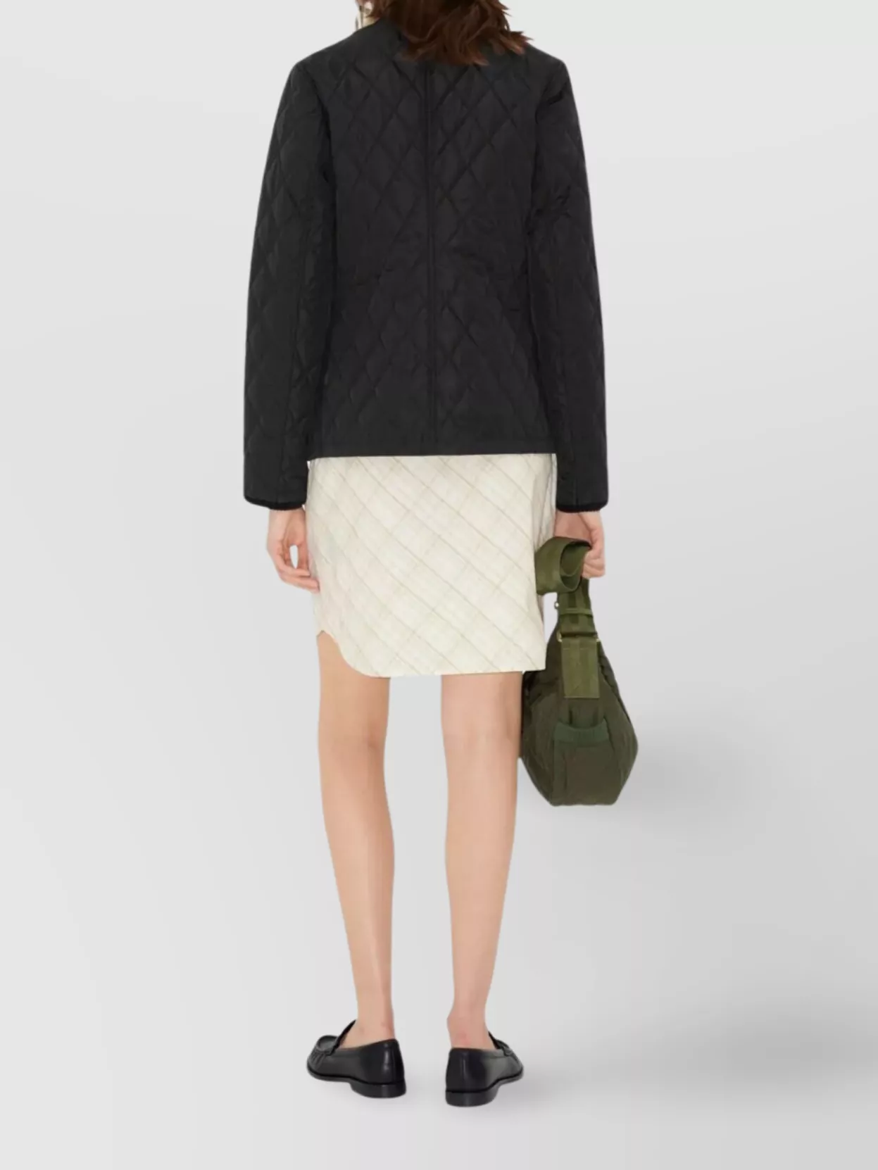 Shop Burberry Quilted Nylon Jacket Check Lining