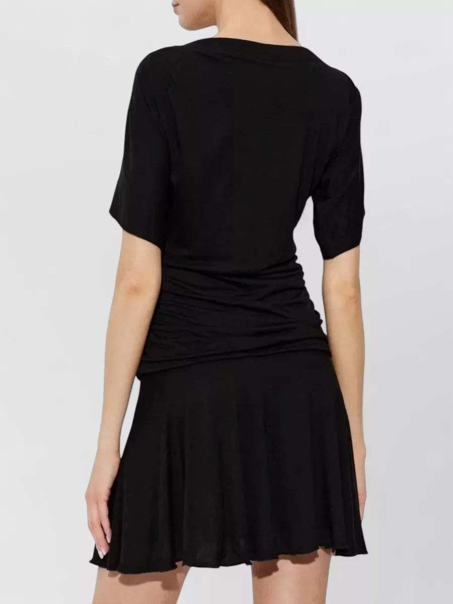 Isabel Marant Etoile Draped Ruffled Short-Sleeve Mini Dress