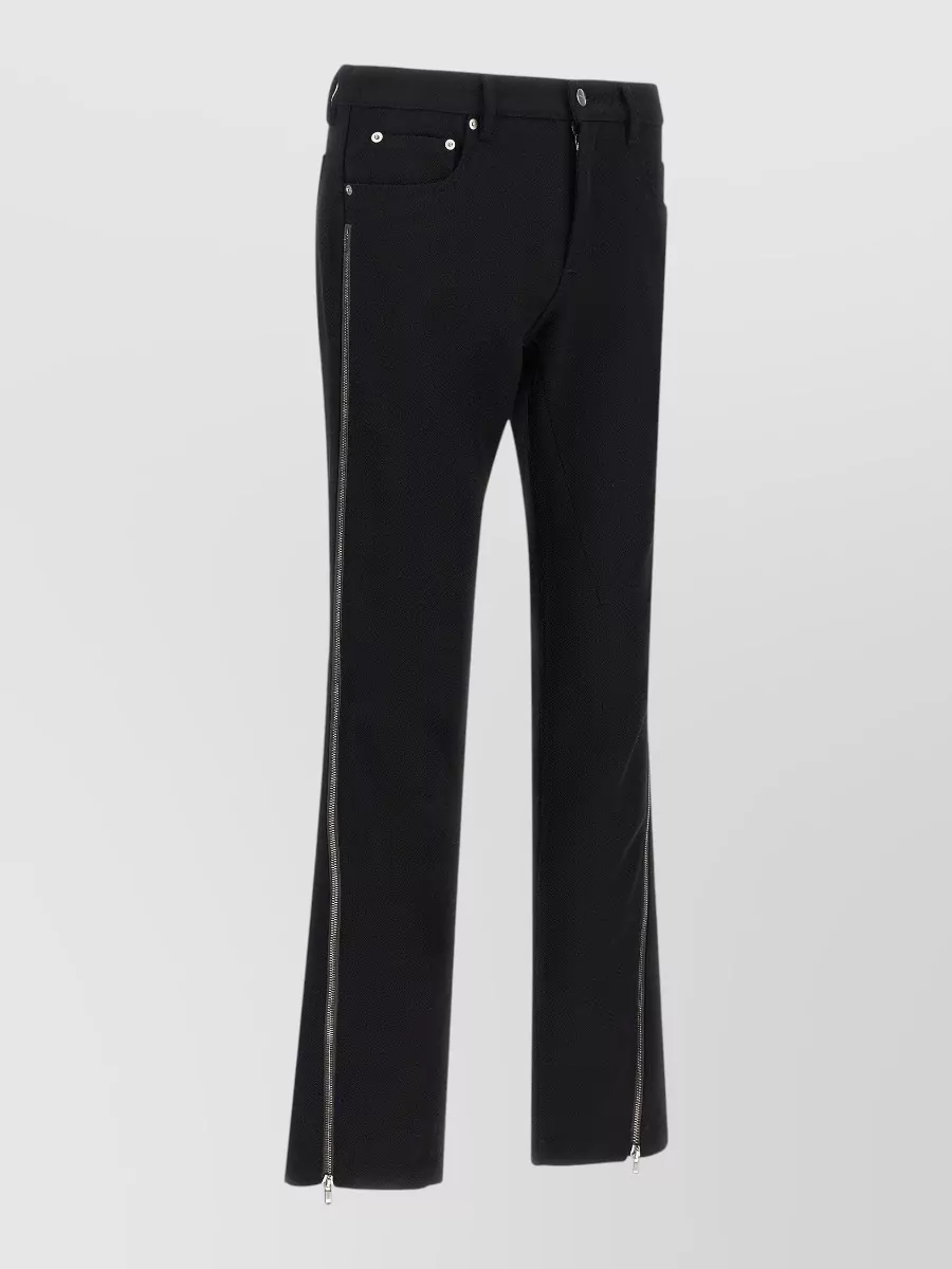 Rick Owens virgin wool herringbone low-rise straight-leg trousers