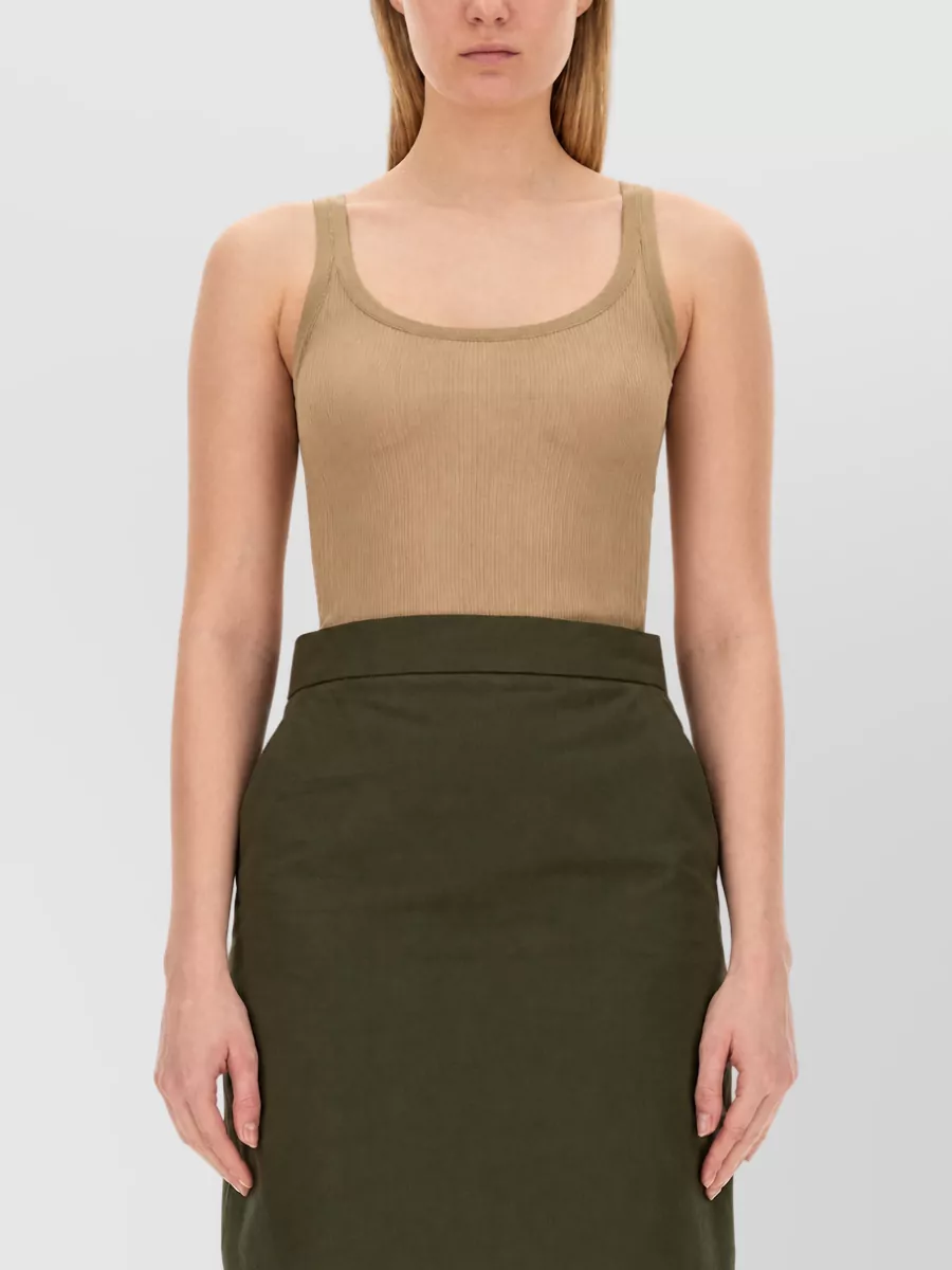 Max Mara Silk Tank Top In Neutral