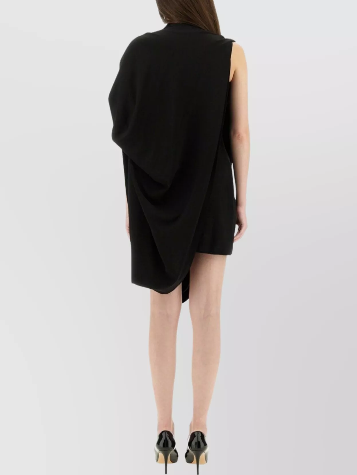 Jean Paul Gaultier Draped High Neck Sleeveless Asymmetric Dress