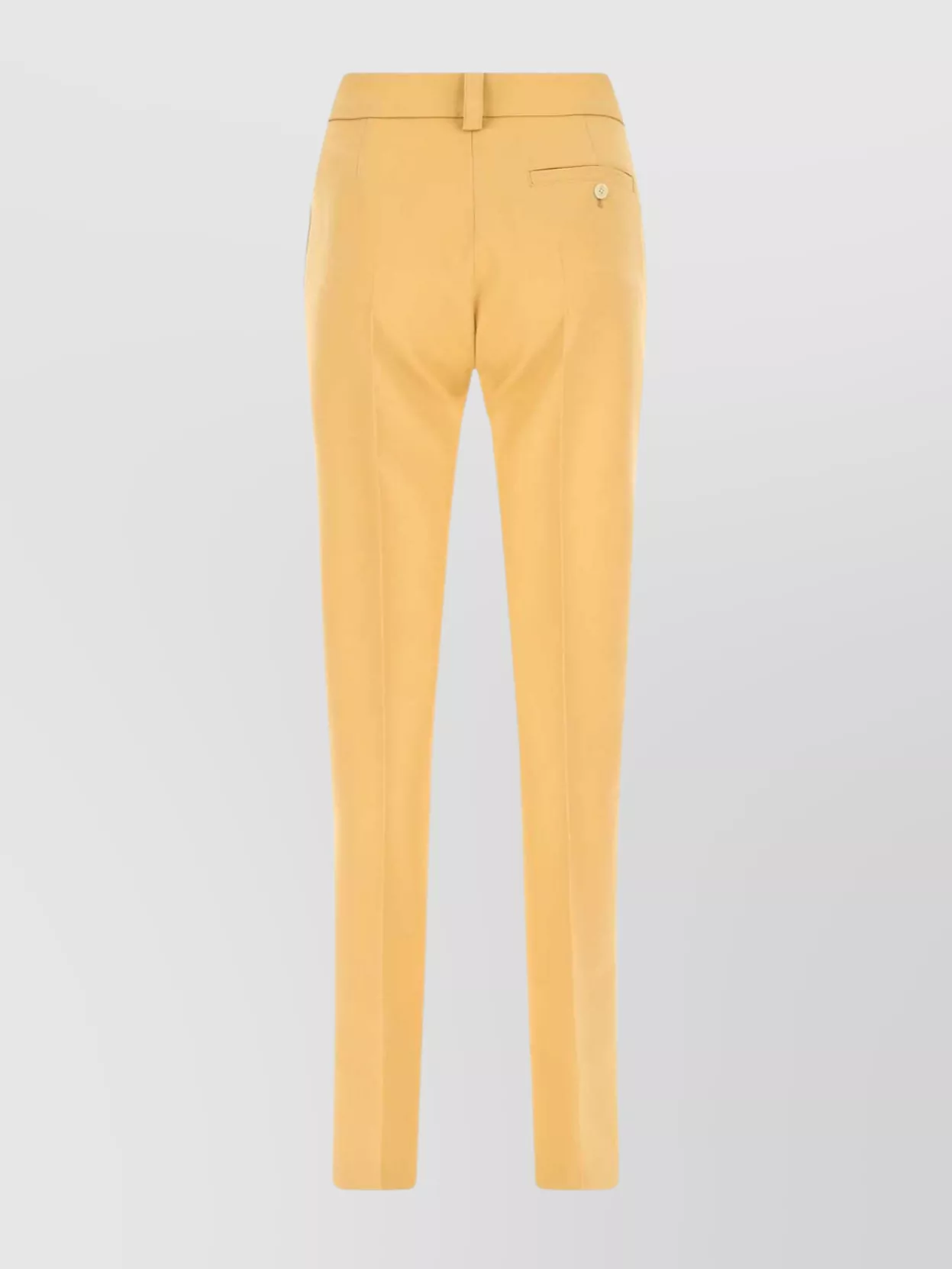 Quira Wool Trousers With Back Pockets And Belt Loops In Yellow