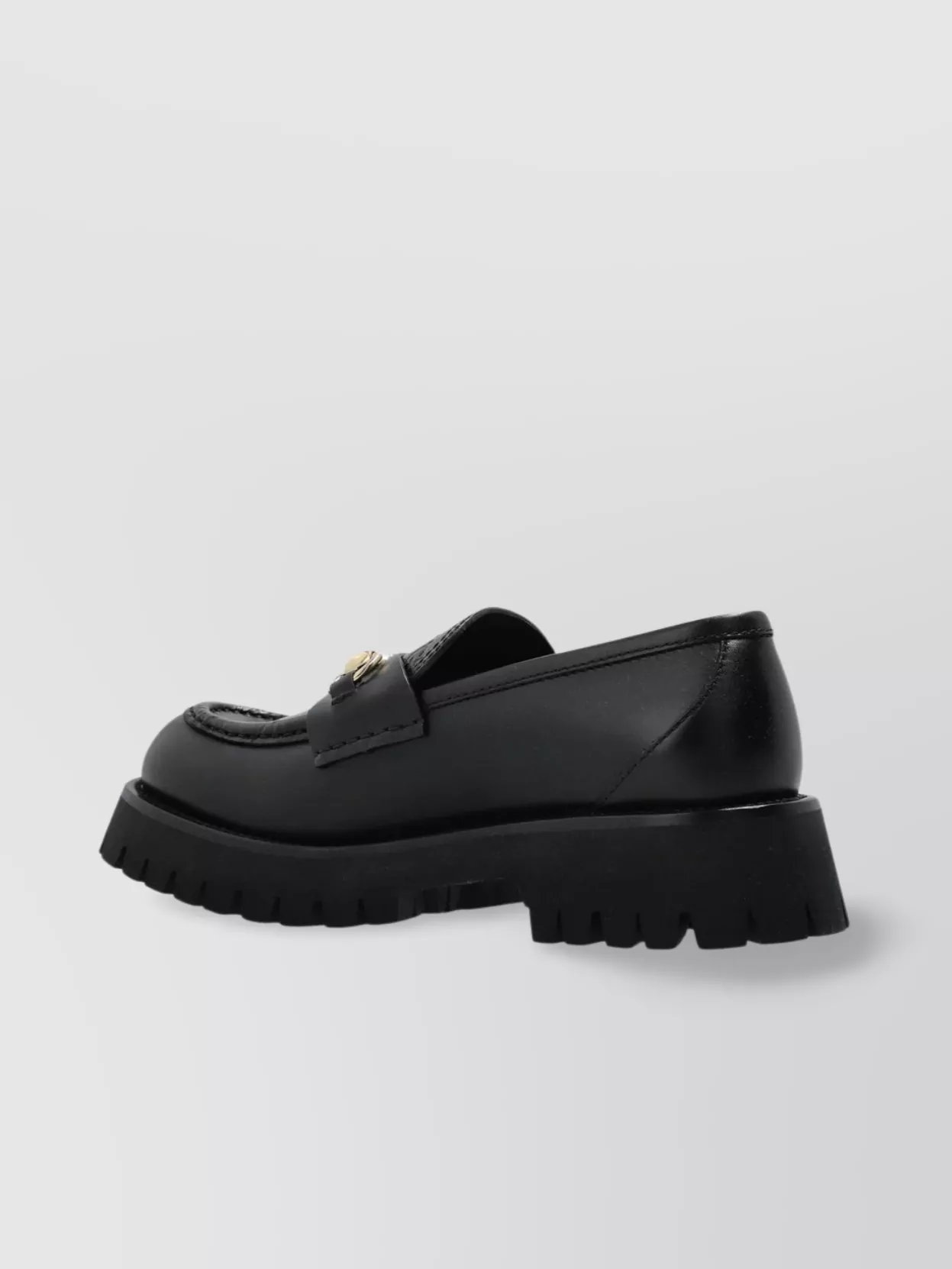 Gucci Black Calf Leather Loafers With Clamp In Black