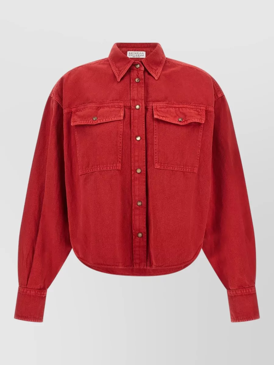 Brunello Cucinelli cotton linen loose-fit shirt jacket