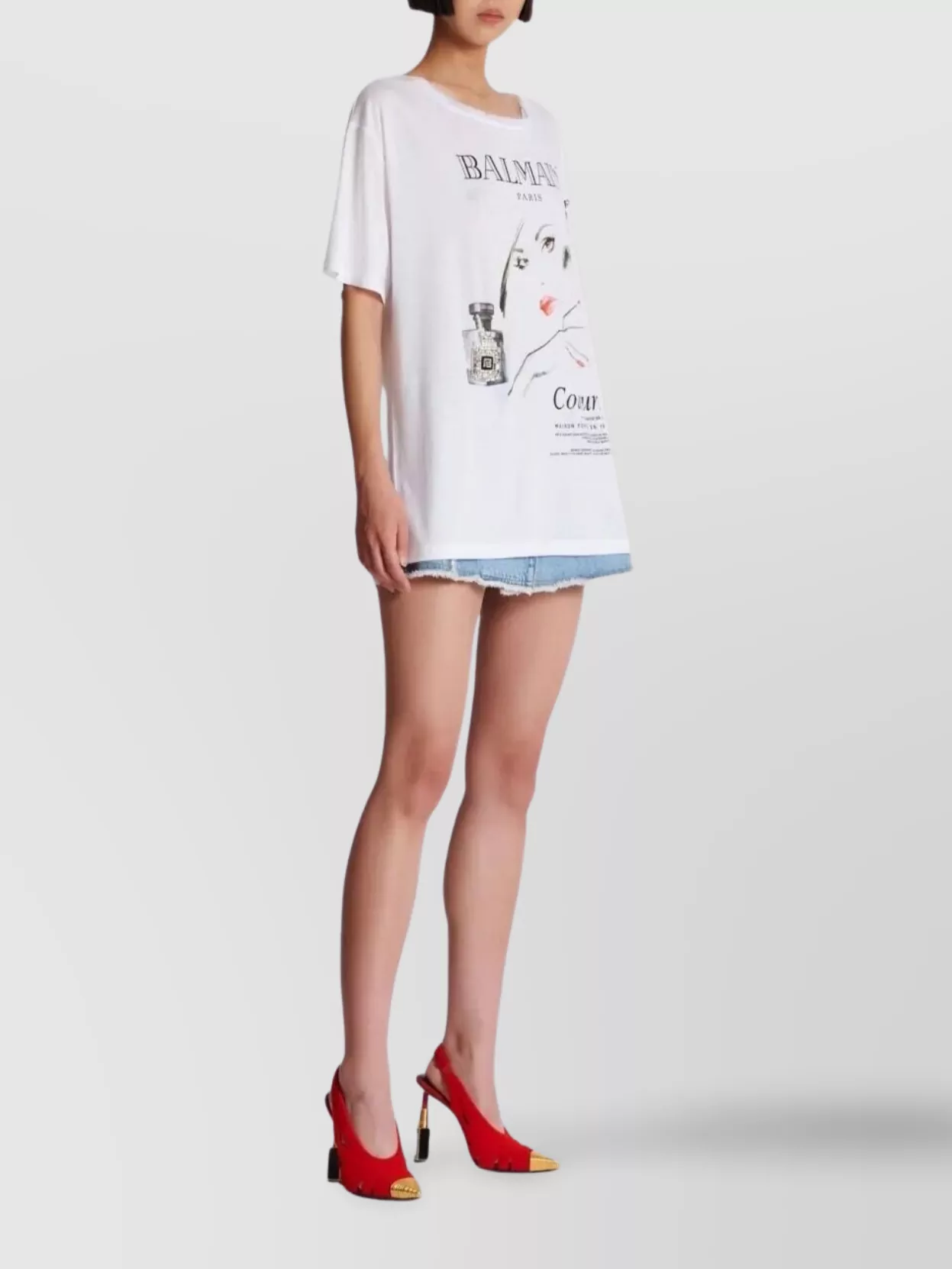 Balmain Beauty Print Embroidery Patches T-Shirt